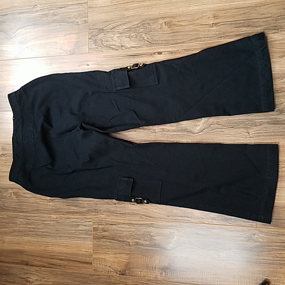 ST JOHN SPORT By Marie Gray Utility Cargo Black Cotton Spandex Pants 4 - Picture 17 of 17